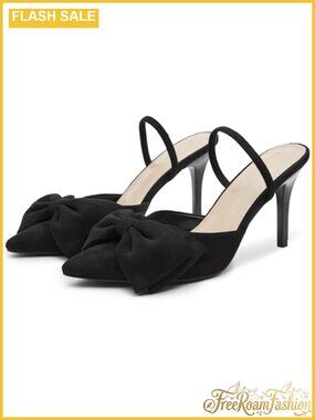Faux Suede Slingback Pumps Convertible Mule Pointed Toe Stiletto Heel